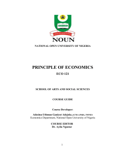 Principles of Economics I - National Open University of Nigeria