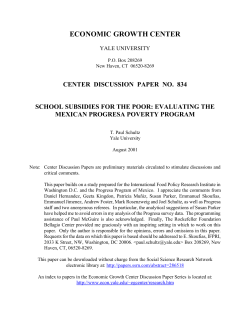 School Subsidies for the Poor - Yale Economics
