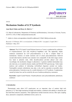 Mechanism Studies of LCP Synthesis