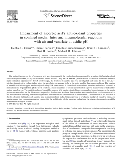 Impairment of ascorbic acid`s anti-oxidant properties in confined