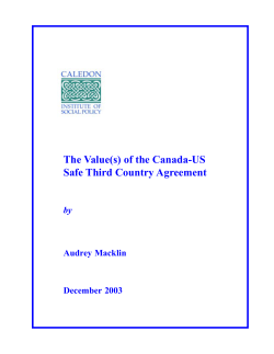 of the Canada-US Safe Third Country Agreement