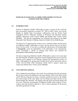 Mahatma Gandhi`s Philosophy on Peace