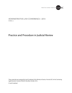 Practice and Procedure in Judicial Review