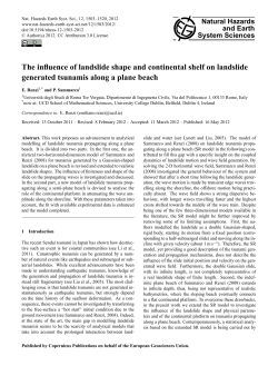 The influence of landslide shape and continental shelf on