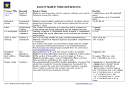 Level 3 Teacher Notes and Solutions