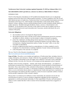 SEX DISCRIMINATION and SEXUAL ASSAUL