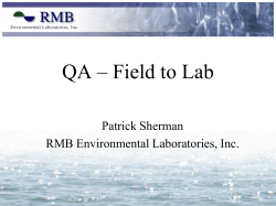 QA &ndash; Field to Lab - International Water Institute