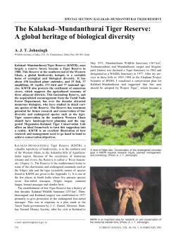 The Kalakad&ndash;Mundanthurai Tiger Reserve: A global heritage