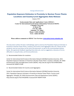 Population Exposure Estimates in Proximity to Nuclear Power Plants