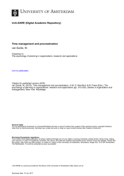 Time management and procrastination van Eerde, W.