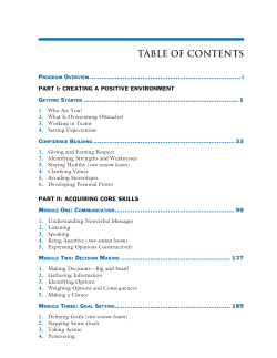table of contents - Overcoming Obstacles
