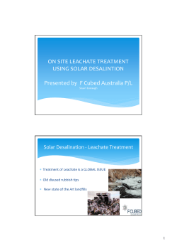 ON SITE LEACHATE TREATMENT USING SOLAR DESALINTION