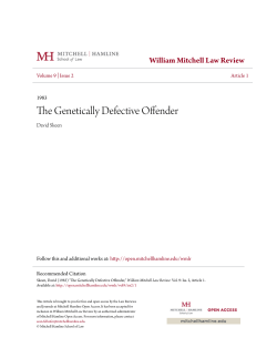 The Genetically Defective Offender