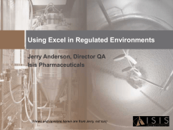 Create and Validate FDA-Compliant Excel Spreadsheets