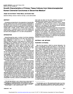 Growth Characteristics of Primary Tissue