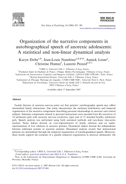 Organization of the narrative components in