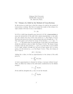 7.2 Volume of a Solid by the Method of Cross