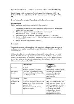Neonatal anaesthesia 2: Anaesthesia for neonates with abdominal