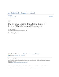 The Life and Times of Section 235 of the National Housing Act