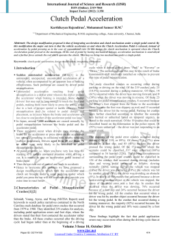 Clutch Pedal Acceleration - International Journal of Science and