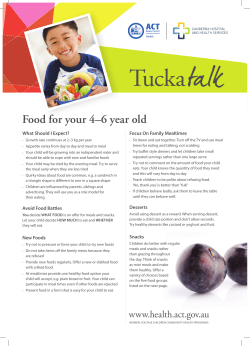 Food for 4 - 6 year olds - ACT Health