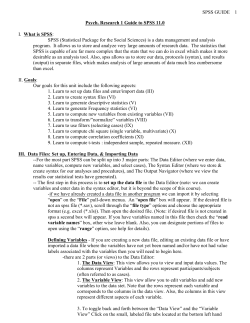 SPSS 11.0 Guide