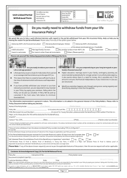 Partial Withdrawal Form