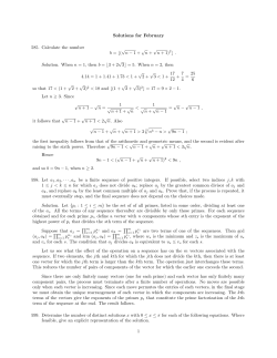 Solutions for February 585. Calculate the number b = &lfloor;( &radic; n &minus; 1 +