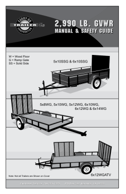Carry-On Trailer 7X12GWATV Manual