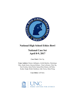 2017 National Case Set - National High School Ethics Bowl