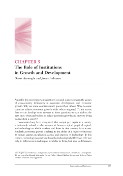 CHAPTER 5 The Role of Institutions in Growth and