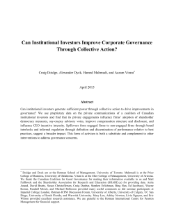 Can Institutional Investors Improve Corporate Governance Through