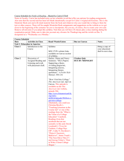 Course Schedule for Fields of Reading &ndash; Shared by Carrie O`Dell
