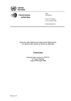 The Origins of the Kyoto Protocol
