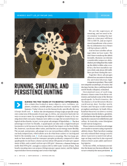 Running, Sweating, and PeRSiStence Hunting