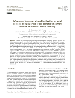 Influence of long-term mineral fertilization on metal contents