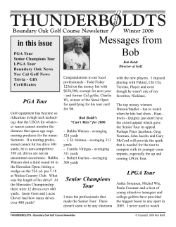 Messages from Bob - The Vintner`s Golf Club