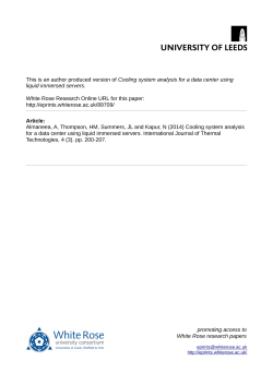Cooling system analysis for a data center using liquid immersed
