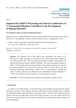 Impaired Pre-mRNA Processing and Altered Architecture of 3