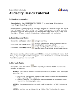 Audacity Basics Tutorial