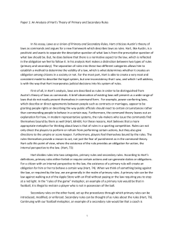 An Analysis of Hart`s Theory of