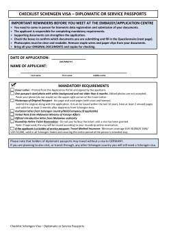 checklist schengen visa &ndash; diplomatic or service passports