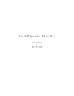 Stat 133 Class Notes - Spring, 2011