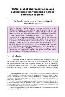 TNCs` global characteristics and subsidiaries` performance