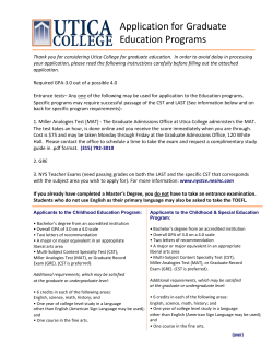 Application for Graduate Education Programs