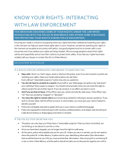 know your rights: interacting with law enforcement