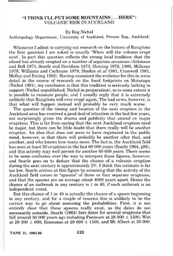 "I THINK I`LL PUT SOME MOUNTAINS HERE": VOLCANIC RISK