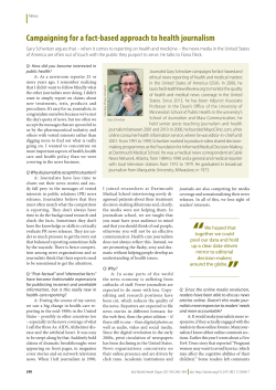 Campaigning for a fact-based approach to health journalism