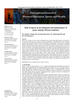 - International Journal of Physical Education, Sports