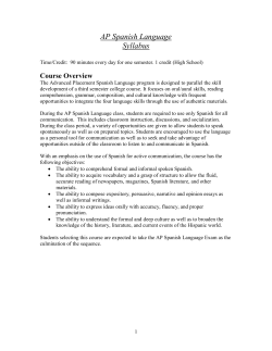 Central Bucks AP Spanish Course Syllabus and Audit